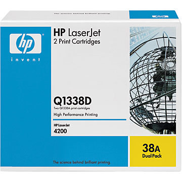 HP Q1338D 38A DUAL PACK OEM TWO PACK OEM for HP 4200 printers